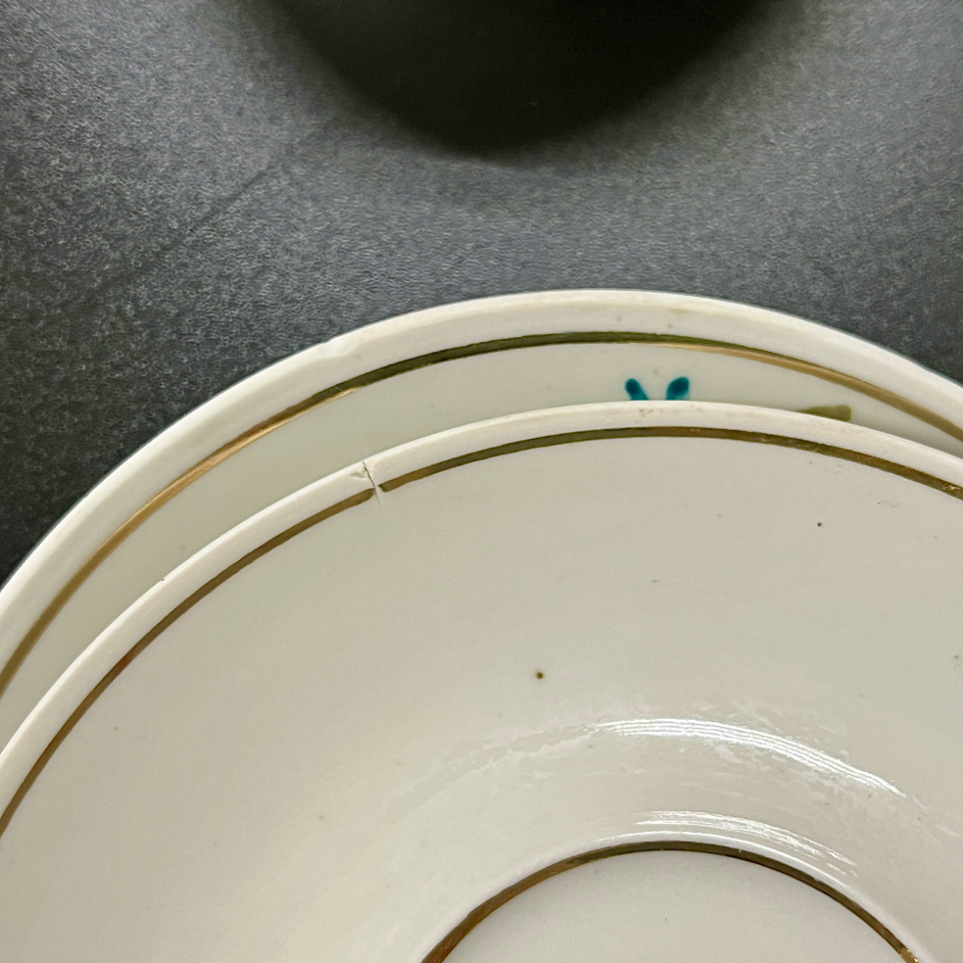 Чайная пара Полонский ФЗ 1972-82гг. Фарфор с ручной росписью по глазури, позолота. Цена за 1шт. Картинка 9