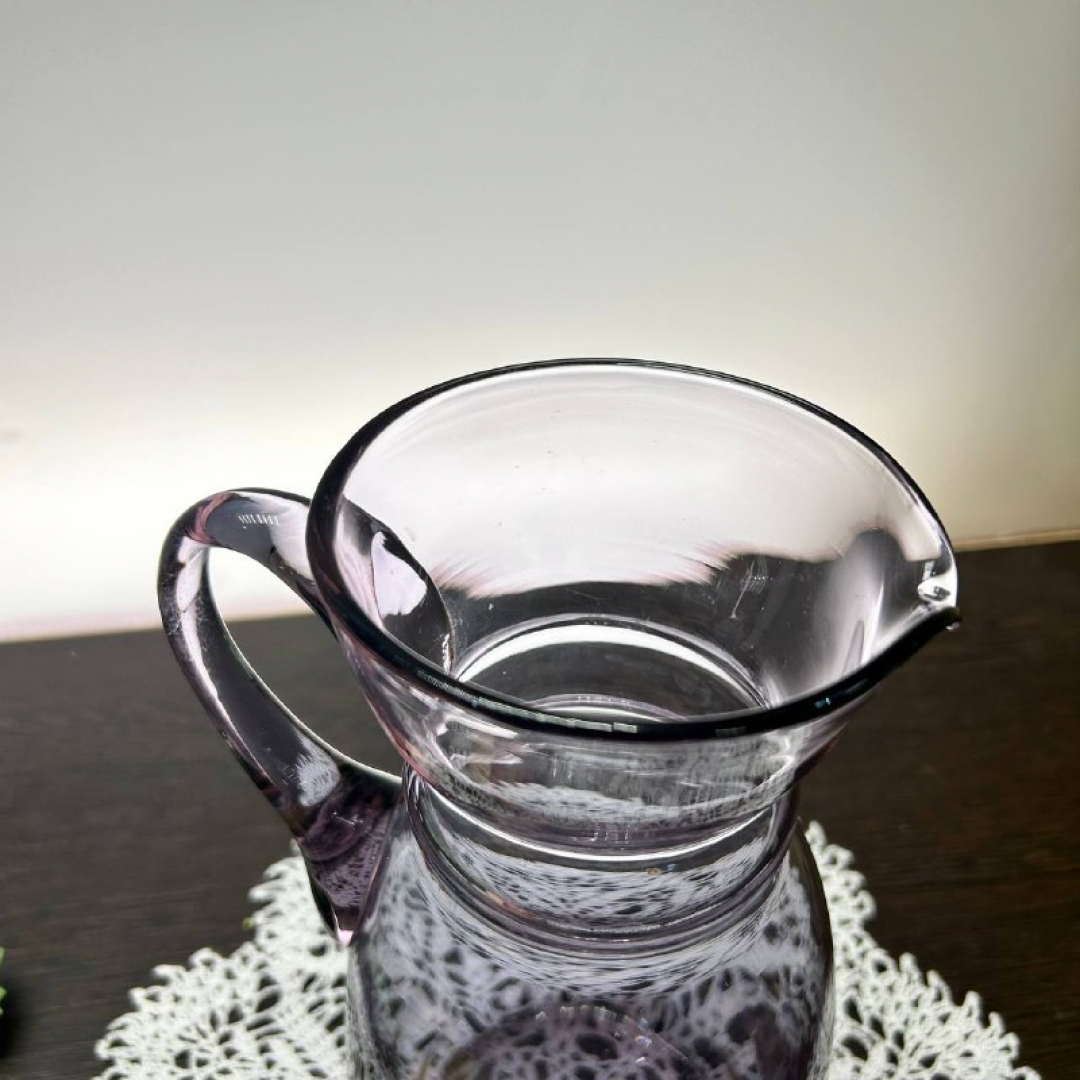 Кувшин из аметистового (неодимого) фиолетового стекла, винтаж, СССР. Картинка 4