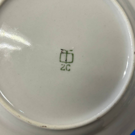 Чайный сервиз "Горох" на голубом крытье. Туймазинский ФЗ. Фарфор, крытье, окантовка. Цена  за 20пр. Картинка 9