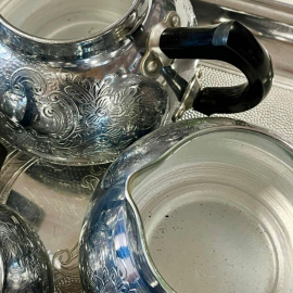 Чайно-кофейный сервиз "Подарочный". Алюмин сплав с хромиров поверх и карболит ручками. Цена за 4пр. Картинка 10