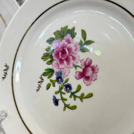 Тарелки пирожковые ФФЗ Чайка. Фарфор, цветочная деколь, позолота.  Цена за 4шт. Картинка 3