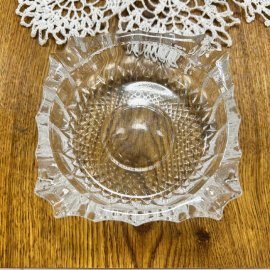 Пепельница из хрусталя квадратной формы, винтаж, СССР. Картинка 2