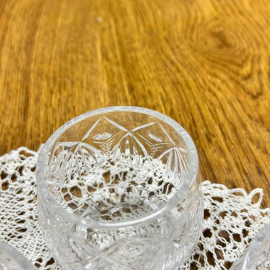 Набор широкий стопок из хрусталя в пресс-форме. Винтаж, СССР. Цена за 6шт. Картинка 3