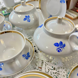 Чайный сервиз цветочным декором, Дулевский ФЗ, форма Колечко А.Гузанов. Цена за 15пр. Картинка 6