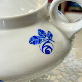 Чайный сервиз цветочным декором, Дулевский ФЗ, форма Колечко А.Гузанов. Цена за 15пр. Картинка 10