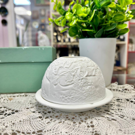 Подсвечник "Литофания" Bernardaud Франция. Бисквитный фарфор, коробочка фабричная