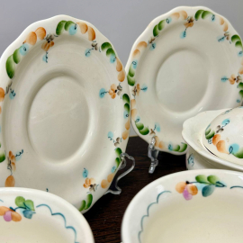 Чайный сервиз Семикаракорская керамика. Фаянск, ручная роспись. Подпись авторов. Россия Цена за 14пр. Картинка 3