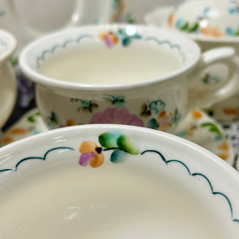 Чайный сервиз Семикаракорская керамика. Фаянск, ручная роспись. Подпись авторов. Россия Цена за 14пр. Картинка 4