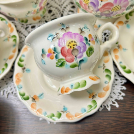 Чайный сервиз Семикаракорская керамика. Фаянск, ручная роспись. Подпись авторов. Россия Цена за 14пр. Картинка 8