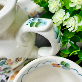 Чайный сервиз Семикаракорская керамика. Фаянск, ручная роспись. Подпись авторов. Россия Цена за 14пр. Картинка 10