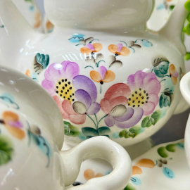 Чайный сервиз Семикаракорская керамика. Фаянск, ручная роспись. Подпись авторов. Россия Цена за 14пр. Картинка 12