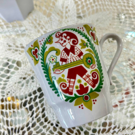 Кружка детская "Золотой ключик" Полтавский ФЗ 1965-1991гг. Фарфор, деколь, позолота, 370мл. Винтаж. Картинка 2