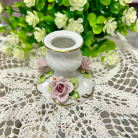 Подсвечник для одной свечи Sandizell Porcelain, Германия до 2006г. Фарфор, лепка, позолота