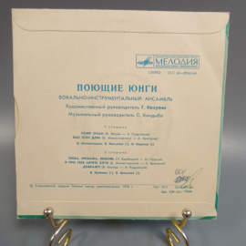 Пластинка "Поющие юнги" издательство: Мелодия, 1978г.. Картинка 2