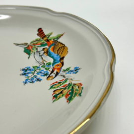 Блюдо круглое, ФФЗ Чайка, Краснодар, 1960-92г. Фарфор, рельеф, цветная деколь, позолота. Картинка 5