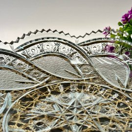 Ваза-фруктовница СЗ Красный Гигант. Хрусталь толстостенный, алмазная грань. Каталог! Винтаж. Картинка 2