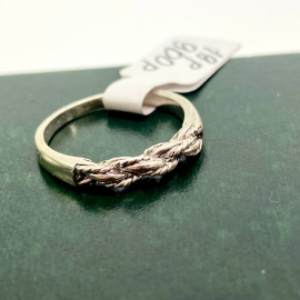 Кольцо косичка,  серебро 875пр., вес 2.9г., размер 19. Тбилисский ювелирный з-д. Картинка 3