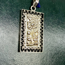 Кулон прямоугольный "Дракон", серебро 960пр., вес 4,6г., клеймо. Картинка 2