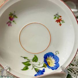 Чайная пара Meissen Германия. Фарфор, ручная роспись ав. Muller Jehmlich. Винтаж. Картинка 3