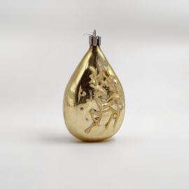 Фосфорная ёлочная игрушка Северное копытце с оленем, СССР