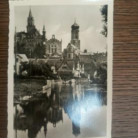 Старинная открытка ГДР с видом городов