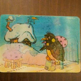Карманный календарик. Стерео. СССР. Мультфильм: "Сказка про лень". 1982 год. Редкость!!