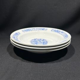 Набор суповых тарелок 3 штуки "Букет", Зик Конаково, фаянс, деколь, винтаж, СССР