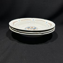 Набор суповых тарелок 3 штуки "Ромашки", Зик Конаково, фаянс, роспись, винтаж, СССР