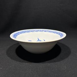 Салатник малый 19 см "Глухари", фаянс, деколь, Каменнобродский ФЗ, винтаж, СССР