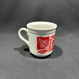 Кружка детская "Народный узор", фарфор, деколь, Дулевский ФЗ, винтаж, 2002 год