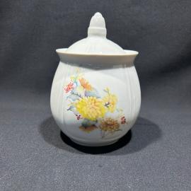 Сахарница "Цветы", фарфор, деколь, Туймазинский ФЗ, винтаж, СССР