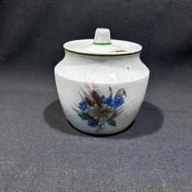 Сахарница "Злаки", фарфор, деколь, ДФЗ Вербилки, винтаж, СССР