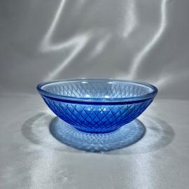 Ваза салатник "Ромбы", диаметр 19 см, цветное стекло, винтаж, СССР