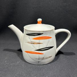 Чайник "Березка", фарфор, роспись, позолота, Песочное ФЗ, 1968 год, винтаж, СССР