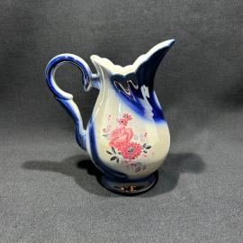 Молочник "Роза и пион", фаянс, перламутр, деколь, Керамикон ФЗ, винтаж, СССР