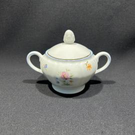 Сахарница "Мейсенский букет", фарфор, деколь, крышка в подборе, Eschenbach, Бавария, винтаж