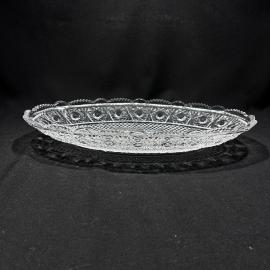 Ваза фруктовница, овальное блюдо "Алмаз", Саратовский СЗ, хрусталь, винтаж, СССР