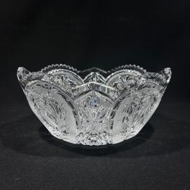 Ваза салатник "Фуксия", Красный гигант, хрусталь, винтаж, СССР