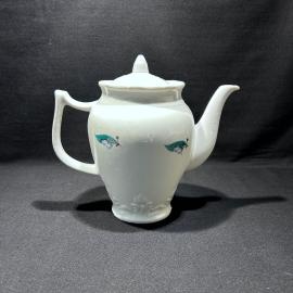 Чайник кофейник "Подснежники", ДФЗ Вербилки, фарфор, деколь, винтаж, СССР