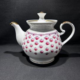 Чайник доливочный "Розы", Тернопольский ФЗ, фарфор, деколь, позолота, винтаж, СССР