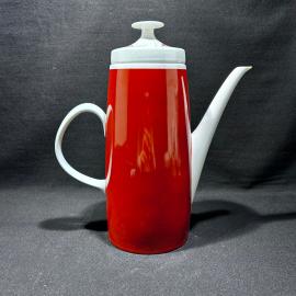 Чайник кофейник "Терракот", LICHTE, ГДР, фарфор, крытье, деколь, винтаж