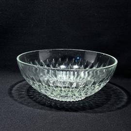 Ваза салатник "Ромбы", диаметр 20 см, стекло, Уршельский СЗ, винтаж, СССР