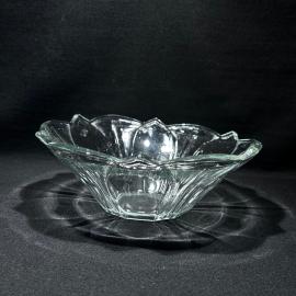 Ваза салатник "Лилия", ДХЗ, 1950-е, стекло, 25 см диаметр, винтаж, СССР