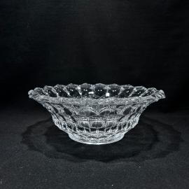 Ваза салатник "Соты", стекло под хрусталь, 21 см диаметр, винтаж, СССР