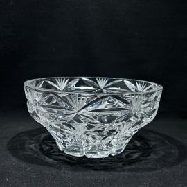 Ваза салатник 19 см диаметр, "Травушка", хрусталь, винтаж, СССР