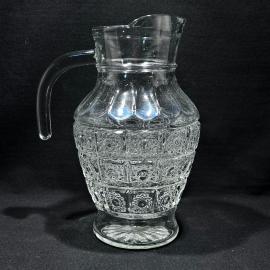 Кувшин для сока "Снежинка", стекло под хрусталь, винтаж