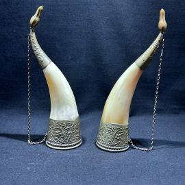 Набор из 2-х рогов "Олимпиада 80" рог, мельхиор, винтаж, СССР