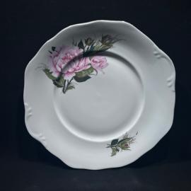 Блюдо круглое 27 см "Букет", Дулевский ФЗ, фарфор, деколь, позолота, винтаж, СССР