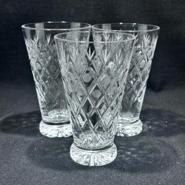 Набор стаканов 3 штуки "Ромбы", хрусталь, винтаж, СССР