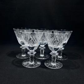 Набор ликерных фужеров 5 штук "Ананас", хрусталь, винтаж, СССР